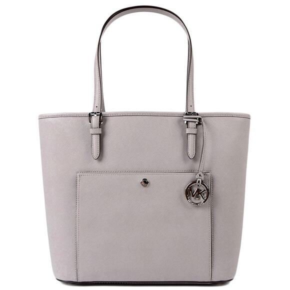 Michael Kors Jet Set Large Zip Top Travel Tote Light Grey - Minimalist Commute - Picture 1 of 16